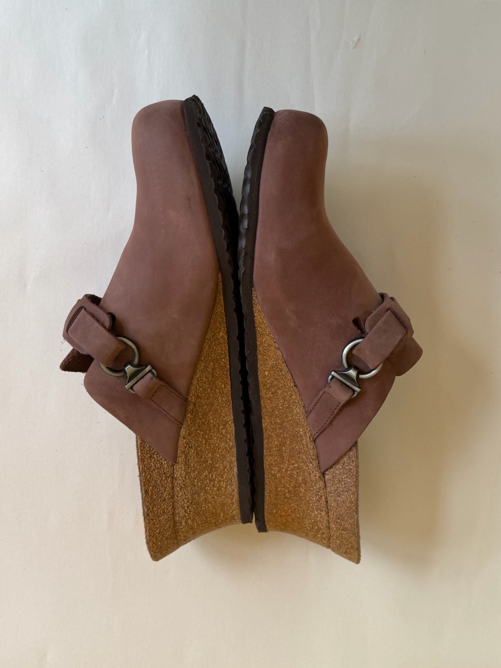 Papillio Dana Birkenstock Wedge Clogs Mauve Brown Nubuck EU 41 US 10 NWOB - Picture 6 of 12